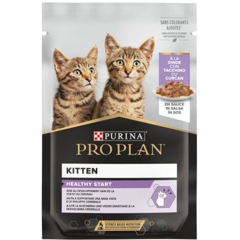 pro plan  junior, alimento umido per gatto, teneri pezzetti in salsa con tacchino.