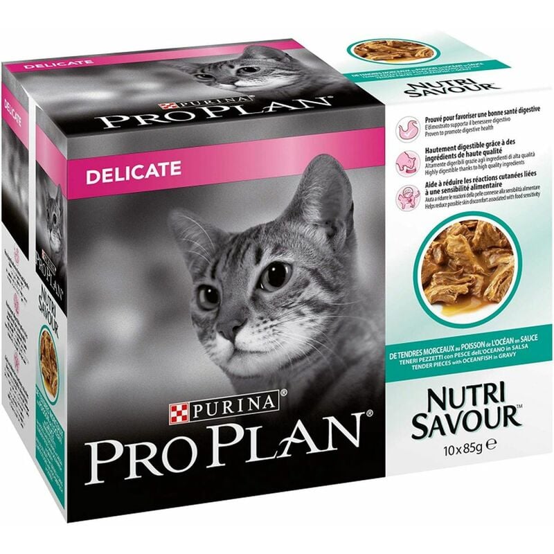 Purina Pro Plan Nutri Savour Delicate Pesce Dell'oceano In Salsa 10 x 85g