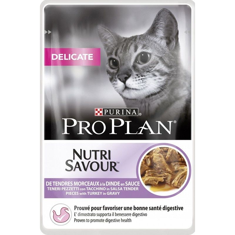 Pro Plan Nutrisavour per Gatto Delicate con Tacchino in salsa da 85gr