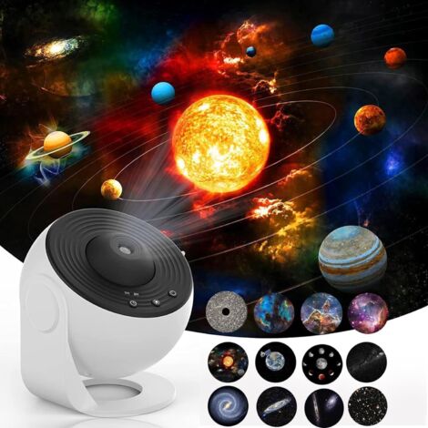 DURONIC Pro Projecteur Ciel Etoile Planetarium Projecteur Galaxie avec 13 Disques de Film, Veilleuse Projecteur Réglage de Rotation à 360°pour Chambre Plafond Cadeaux Enfants Adultes