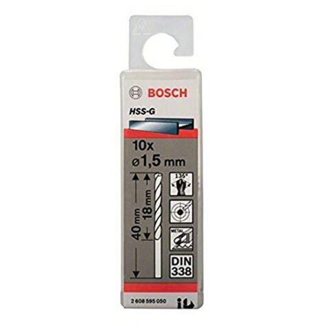 PRO trapano a spirale HSS-G, 1,5 x 18 x 40 mm, 10 pezzi