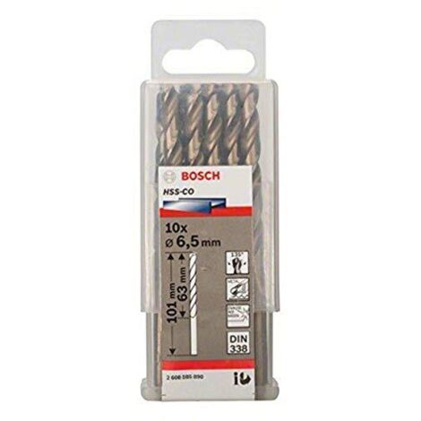 PRO Trapano a spirale in acciaio inossidabile HSS-Co, 6,5 x 63 x 101 mm, set da 10 pezzi