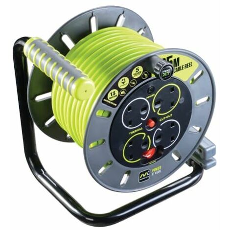 Masterplug OLU50134SL-PX PRO-XT Open Cable Reel 240V 13A 4-Socket 50m ...