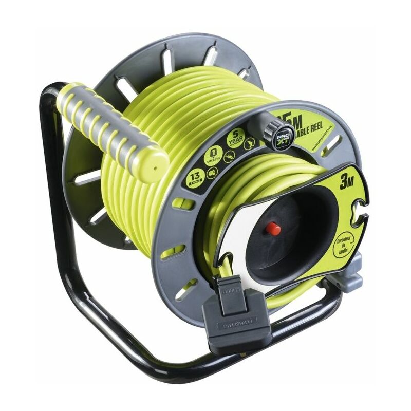 Outdoor Cable Reel 1 Gang 25m - OMU2513FL3IP - Pro Xt