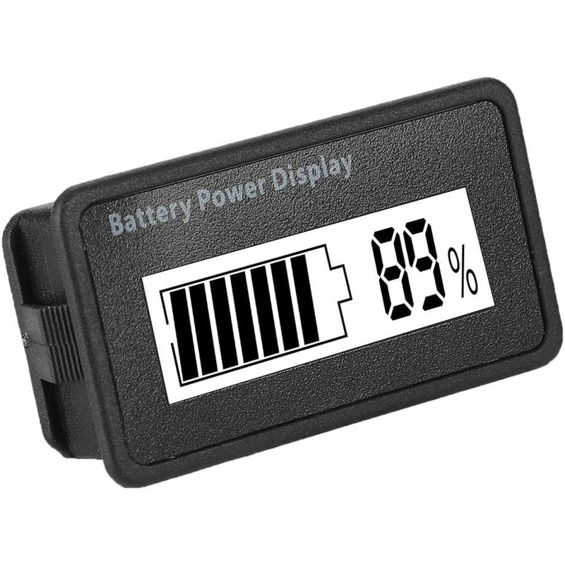 

Probador de batería digital, 12-48V LCD Medidor de capacidad de batería universal Indicador de batería digital Voltímetro de batería a prueba de agua