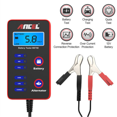 Probador de batería de coche BST60, analizador de batería de coche de 12 V, herramienta de prueba de batería de coche