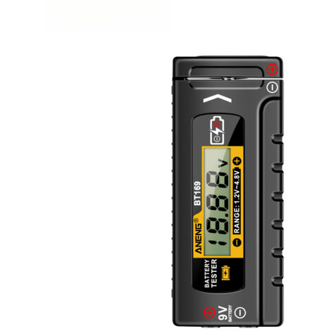 Probador de baterías BT169: universal para baterías de litio de 3,7 V y de 1,5 V/9 V, pantalla LCD, compatible con pilas AA, AAA, CD, 18650 y 21700, herramienta de diagnóstico portátil.