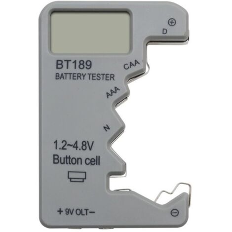 Probador de baterías, detector de potencia de la batería, indicador de voltaje de la batería, detector de potencia residual - Gris