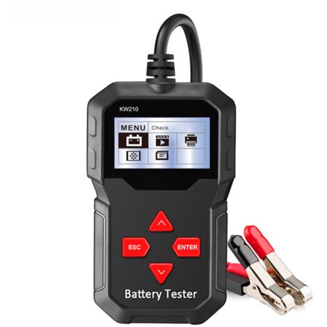 Probador de baterías para automóviles KW210 de 12 V, analizador digital multilingüe