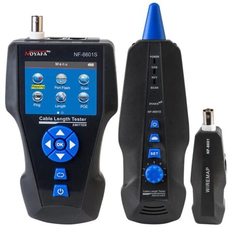 Probador de cables y redes NF-8601S TDR para cables de red/coaxiales BNC/telefónicos con funciones de diagnóstico de longitud y distancia a la falla, QD-NF-8601S