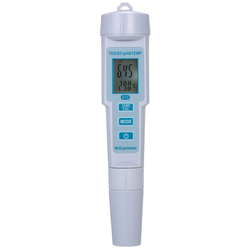 

Happyshopping - Probador de calidad del agua 4 en 1, medidor de pH / CE / TDS / temperatura, apagado automatico a prueba de agua IP55