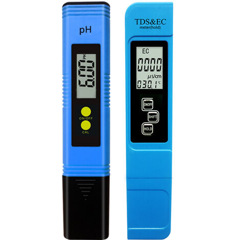 Probador de calidad del agua Medidor de PH digital + Medida TDS EC con bolígrafo probador de pantalla LCD para piscina, acuario, laboratorios escolares