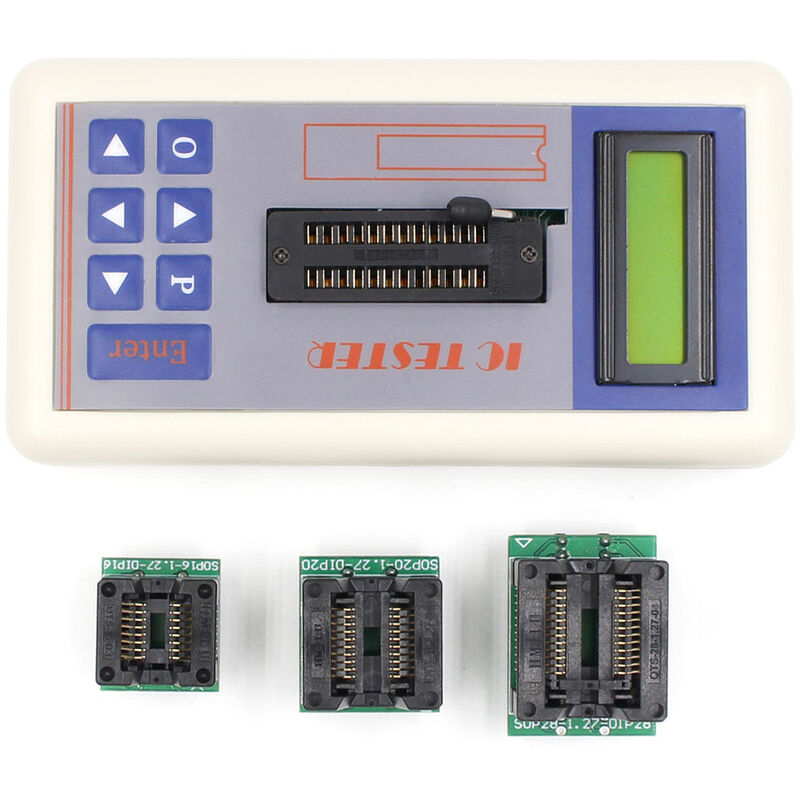 

Happyshopping - Probador de circuito integrado multifuncion Probador de transistores Probador de mantenimiento de instrumentos Pantalla LCD 5V 3.3V