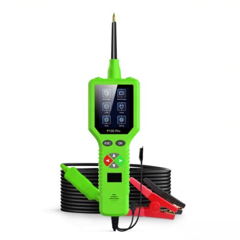 Probador de circuitos automotrices P100 Pro de 9-30 V, kit de sondas de circuito de 12 V/24 V, multímetro, osciloscopio digital, fuente de alimentación con activación múltiple y rango ajustable de 0-5