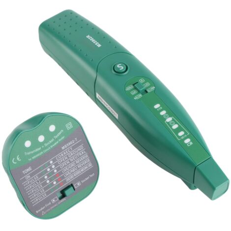 Probador de enchufes con linterna, detector de fusibles y disyuntores, comprobador de enchufes con advertencia de batería baja, para reconstrucción de redes eléctricas y (MS5902TD EU PLUG)