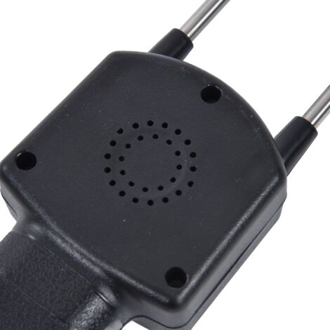 Probador de granos portátil con pantalla LCD y salida de voz, fabricado en ABS y fibra de carbono, alta precisión ±0,5%, para 14 tipos de granos medianos, peso 383 g (4 pilas AA no incluidas).