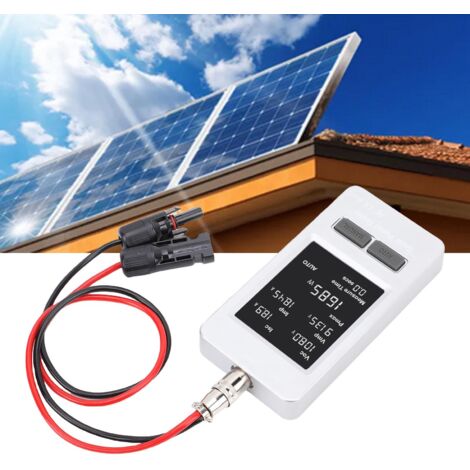 [Probador de paneles solares] Multímetro MPPT multifuncional (148 x 75 x 21 mm, ABS) para paneles solares fotovoltaicos, 5–800 W, 20–120 V, 0–35 A, automático/manual