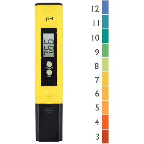 Probador de pH profesional, función de calibración automática y rango de medición de 0.00-14.00 para agua Acuario portátil Hidroponía Rango de medición de piscina