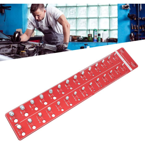 [Probador de roscas] Calibrador de roscas y tuercas de alta precisión fabricado en acero al carbono 10B21, rojo, 55 x 11 cm