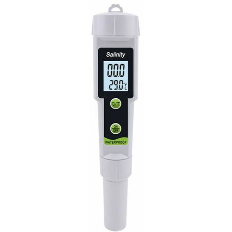 Probador de salinidad digital con bolígrafo - Probador de salinidad Celsius Fahrenheit - Herramienta de prueba para agua de mar y piscina,