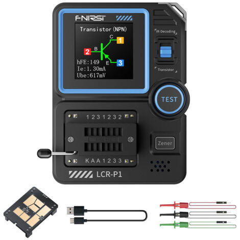 Probador de transistores, diodos, triodos, condensadores, LCR, ESR, MOSFET, NPN, PNP y SMD probador multifunción