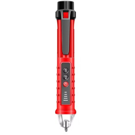 Probador de voltaje, detector de voltaje NCV con sensibilidad ajustable de 90 V a 1000 V, detector eléctrico sin contacto con luz LED, probador de cables eléctricos, detección de cables con y sin fase