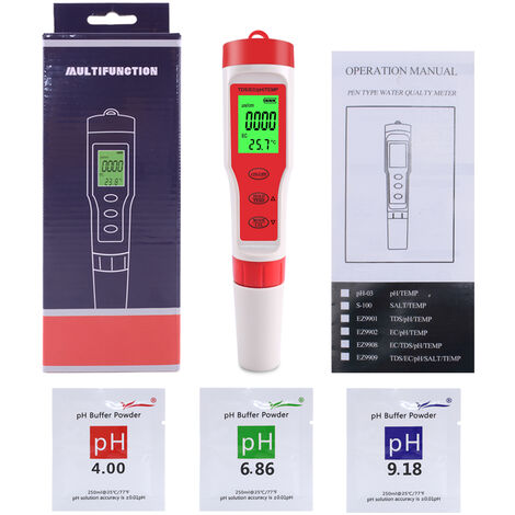 Probador digital de calidad de PH/TDS/EC/temperatura, analizador de agua, piscinas, acuarios
