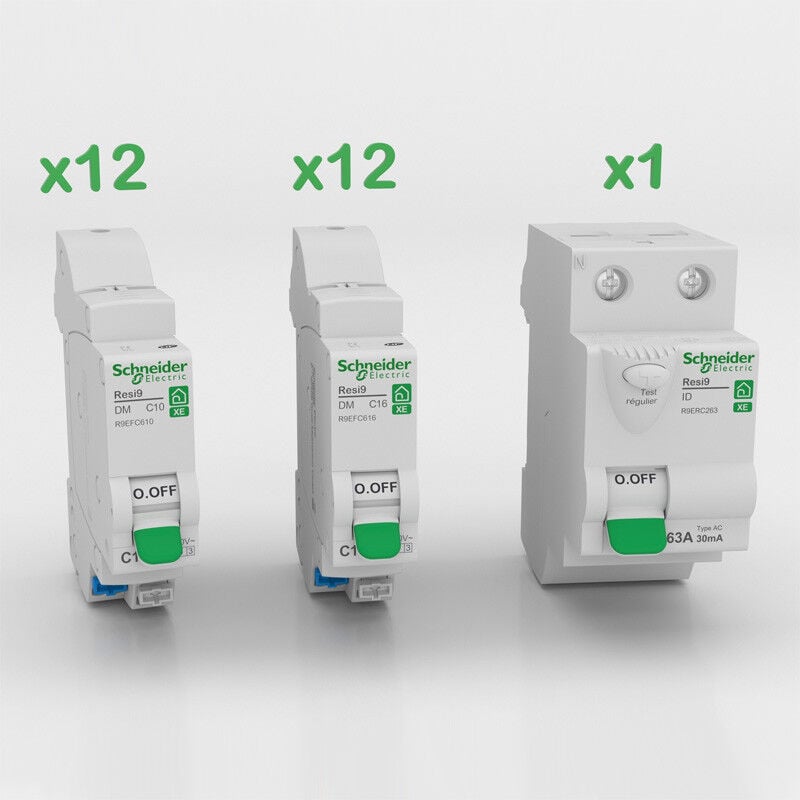 Schneider - Probox Resi9 xe lot de disjoncteurs (PFRB50)