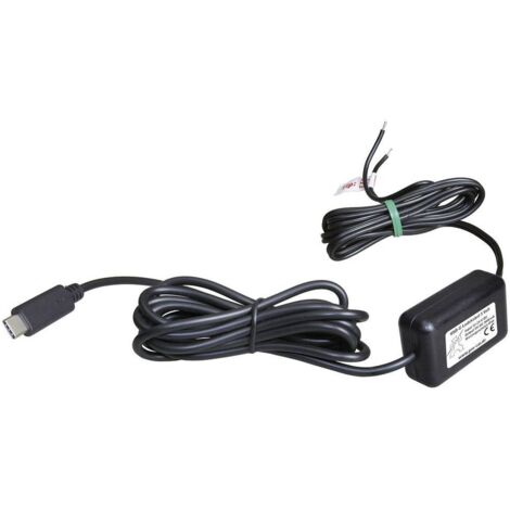 ProCar Câble de charge USB-C IP44 3000 mA Charge de courant max=3 A pour un branchement direct sur la batterie 12 V sur 5 V, 24 V sur 5 V X904421