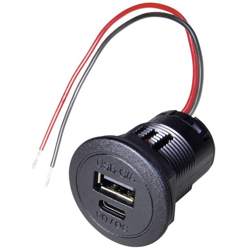 Procar - Power usb-c/a double prise pd/qc sans led Charge de courant max=2.2 a 12 - 24 v/dc