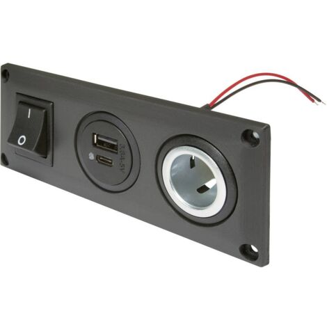 ProCar Prise de courant intégrée avec prise de courant USB-C/A commutable + 1 prise de courant Charge de courant max=20 A 12 V, 24 V A351862