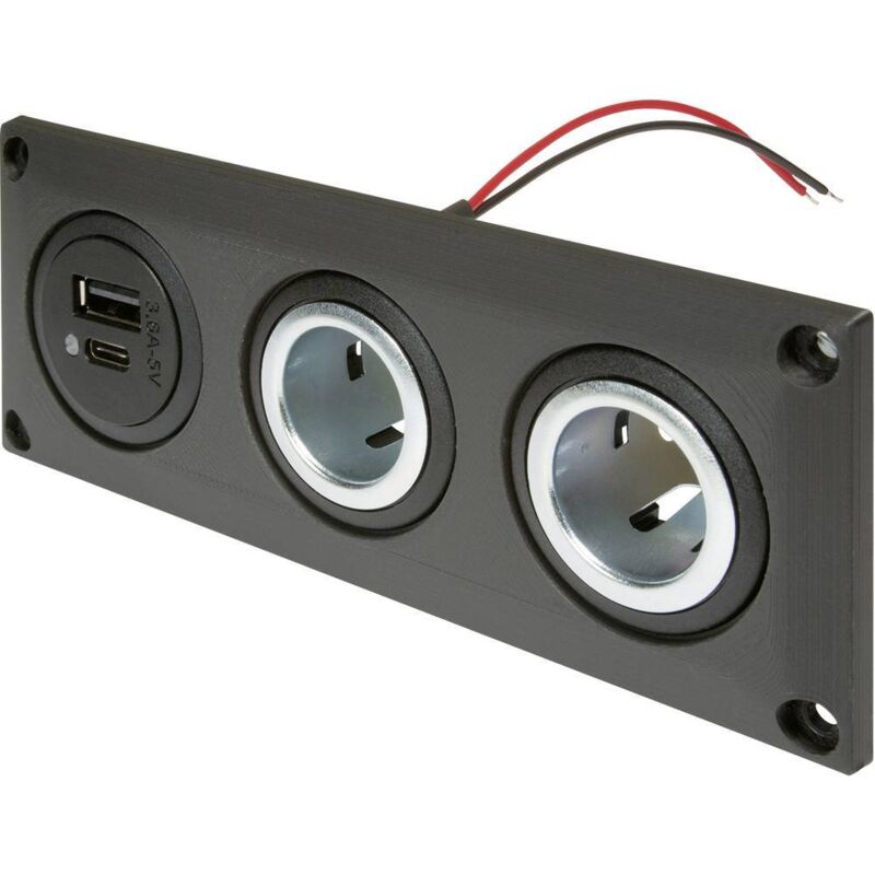 Procar - Prise de courant intégrée avec prise usb-c/a double + 2 prises de courant Charge de courant max=20 a 12 v, 24 v
