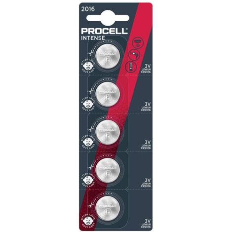 PROCELL Pile bouton CR 2016 3 V 5 pc(s) lithium Procell Intense W759423