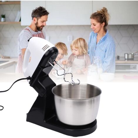 Procesador de alimentos eléctrico con 7 velocidades y recipiente de acero inoxidable – compacto, negro, para panaderías y cocinas pequeñas.