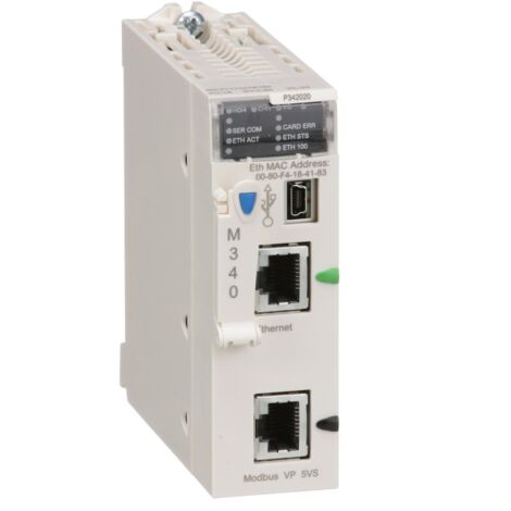 Processeur M340 1024 E/S TOR 256 E/S ANA 1 port Modbus 1 port Ethernet - BMXP342020