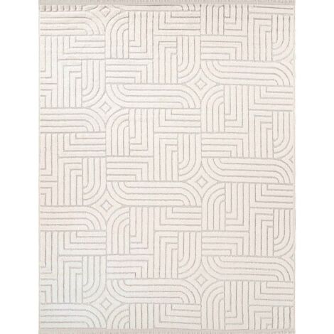 PROCESSOR - Tapis à relief géométriques écru 120x180