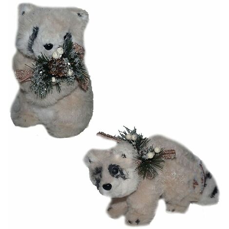 Procione orso animale peluches decorazioni di natale addobbo casa albero vetrina - decoro: Solo procione seduto