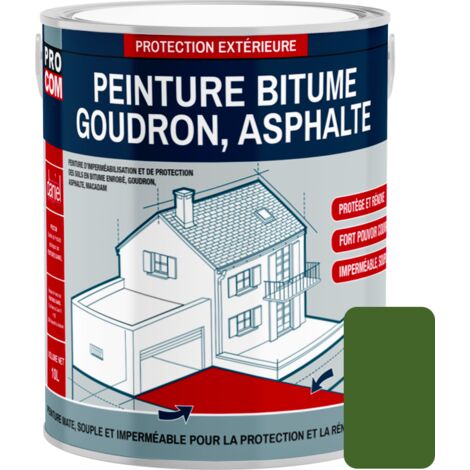 Procom – Peinture bitume pour sol extérieur 2.5L – Finition mate antidérapante – Résistante aux intempéries et UV – Application facile au rouleau - 4b6331