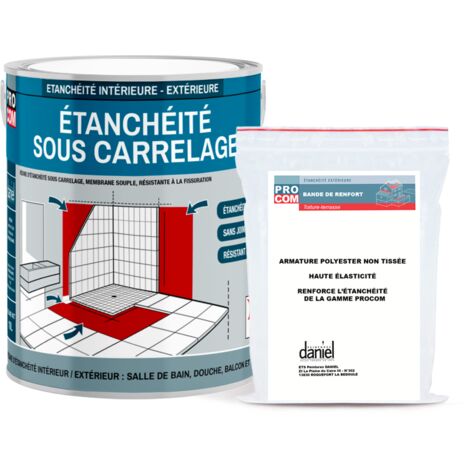 Procom – Résine d'étanchéité sous carrelage 2.5L – Protection à l'eau pour douche et pièces humides – Membrane continue sans joint - 0097df