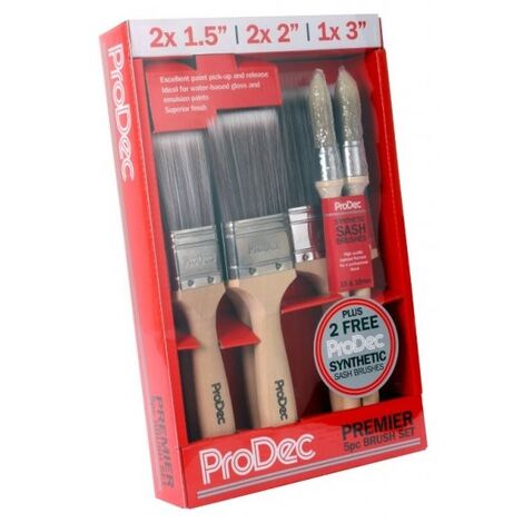 ProDec Premier Paint Brush Set 7 Piece - Including 2 Free Sash Brushes