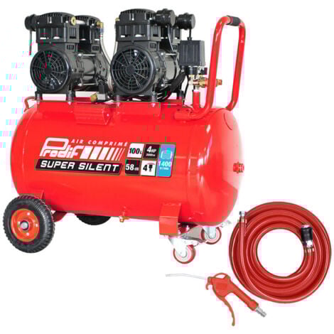 Compresseur silencieux 100L 3CV Super Silent 100 PRODIF + tuyau 5m + souffeltte Prodif