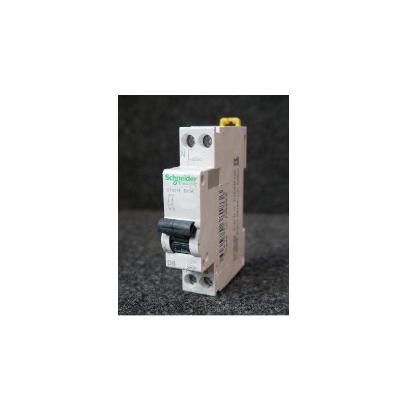 Disjoncteur 6A 1P+N courbe d 6kA 4kV bornes à vis pour rail din DT40N ProDis schneider