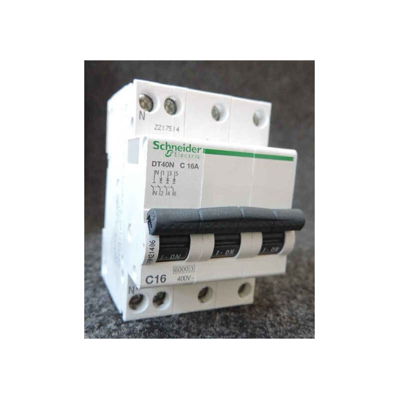 Disjoncteur 16A 3P+N courbe c 10kA bornes vis modulaire Prodis DT40N Schneider