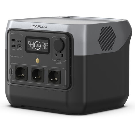 [PRODOTTO RICONDIZIONATO] ECOFLOW Centrale Elettrica Portatile RIVER 2 Pro, Batteria LiFeP04 da 768 Wh, Ricarica rapida in 70 min, 3 prese CA da 800 W, Generatore solare per campeggio/camper/uso domes