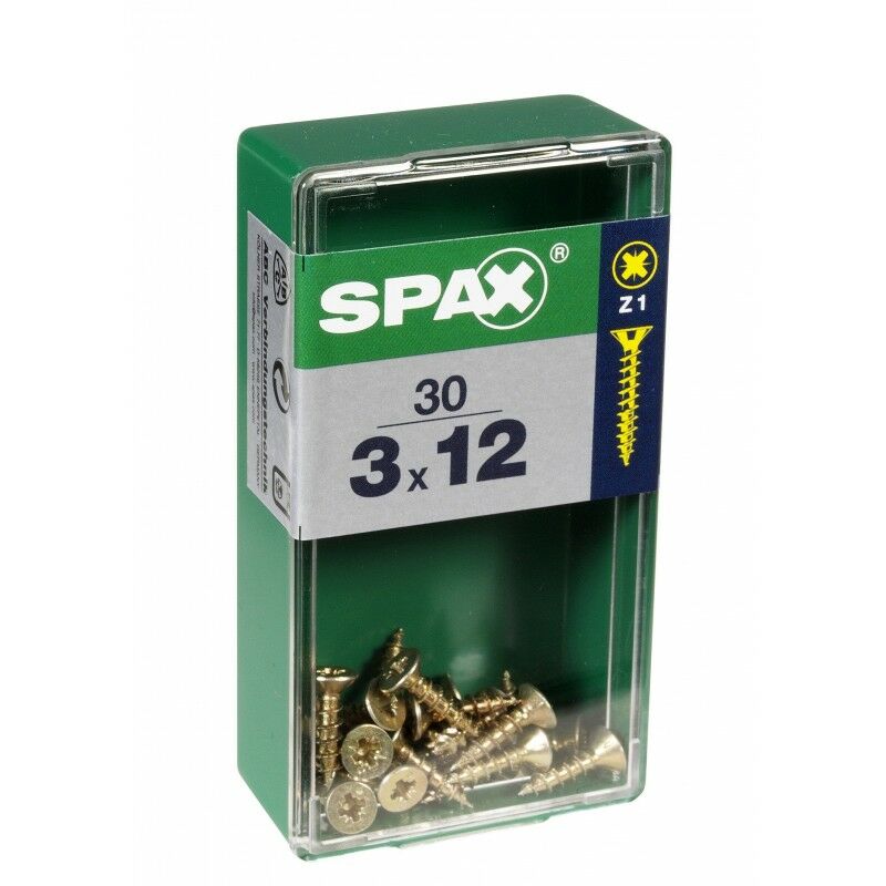 

Box 30 Avellanados Tornillos De Acero De Cabeza Pozidriv Diam.3 Mm X Mm L.12 - Spax