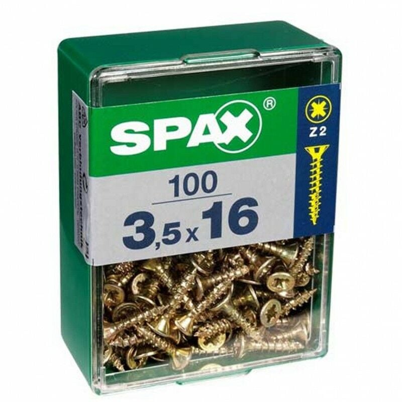 

Box 100 Tornillos Avellanados De Acero Pozidriv Cabeza, Diam.3.5 Mm X Mm L.16 - Spax