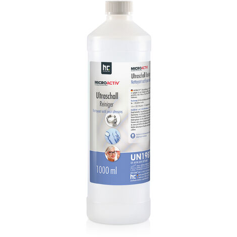 Produit de nettoyage à ultrasons 1 L – Élimine impuretés sur bijoux, lunettes, prothèses dentaires – Rapport de dilution 1:40