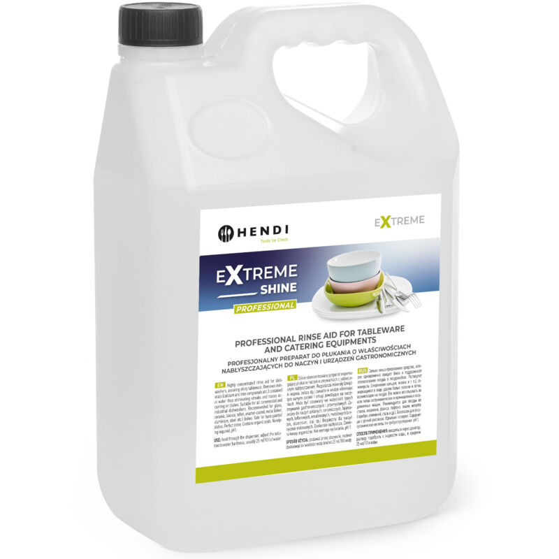 Produit de rinçage pour rincer et polir la vaisselle des lave-vaisselle restauration, 5L - Hendi 975022