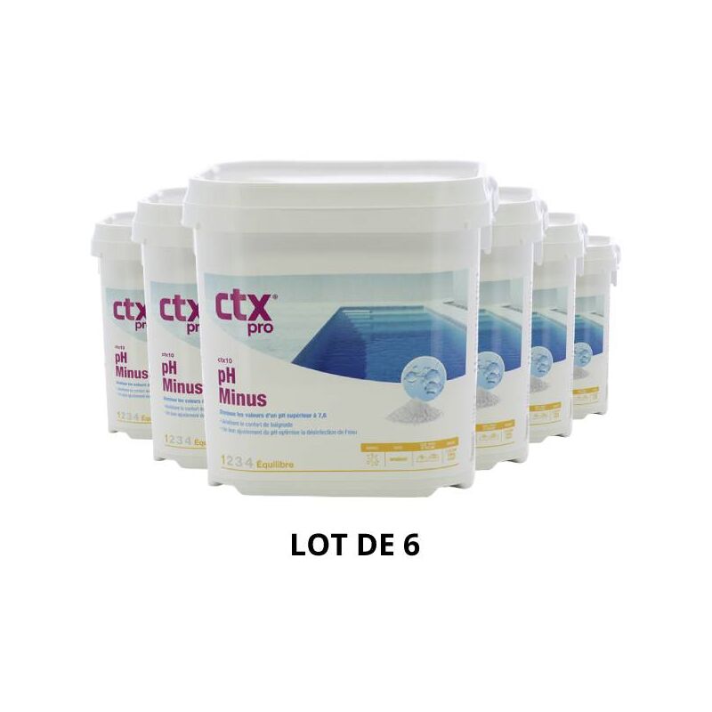 Produit d'entretien piscine CTX 10 - pH Minus - Granulés - 5 Kg - 6x5kg de CTX