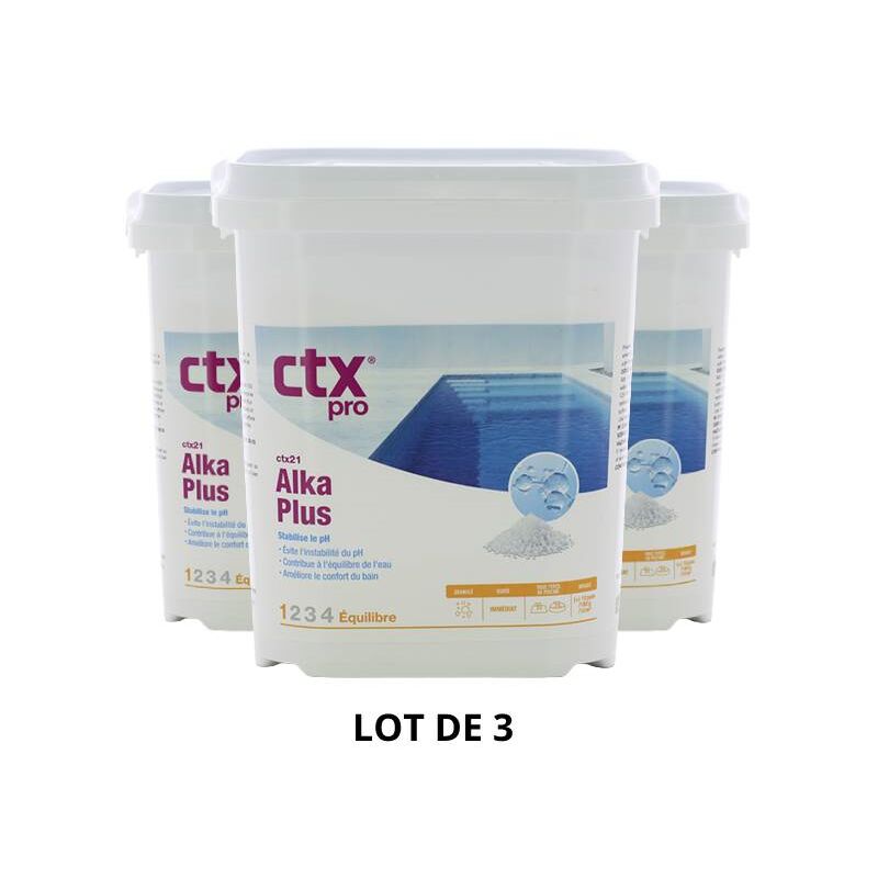 Produit d'entretien piscine CTX 21 - Alka Plus - 6 kg - 3x6 kg de CTX